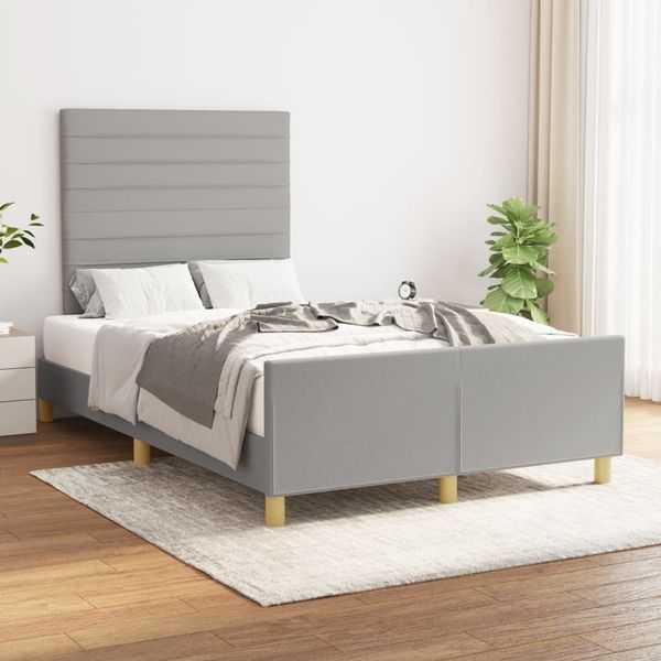 vidaXL Posteľ bez matraca bledosivý 120x200 cm látka