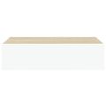 vidaXL Nástenná zásuvková polica dubová a biela 40x23,5x10 cm MDF