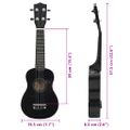 vidaXL Sopránové ukulele s taškou pre deti čierne 23"