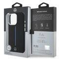 Puzdro Mercedes pre iPhone 16 Pro Max 6,9" MEHMP16X23SUMBK Hardcase Silicone Blue Stripe MagSafe čierne