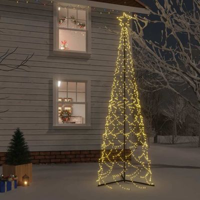 vidaXL Vianočný stromček z kužeľa, teplá biela, 500 LED diód, 100x300 cm
