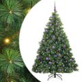 vidaXL Umelý vianočný stromček s 300 LED-i Zelená 180 cm PE a PVC