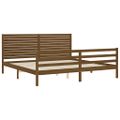 vidaXL Posteľný rám s čelom medovo-hnedý 200x200 cm masívne drevo