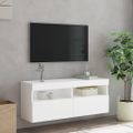 vidaXL TV nástenná skrinka s LED svetlami biela 100x30x40 cm