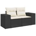 vidaXL Sada pohoviek 5 ks Čierna a krémová biela Poly ratan a oceľ