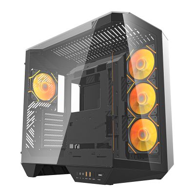 Počítačová skriňa Darkflash DY470 (čierna) + 4 ventilátory + držiak GPU