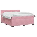 vidaXL Posteľ boxspring s matracom Ružová 160 x 200 cm Zamat
