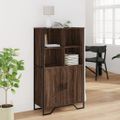 vidaXL Vysoká skrinka hnedý dub 79,5x35,5x137,5 cm kompozitné drevo