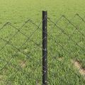 vidaXL Sieťový plot s stĺpom 25 x 0,4 m PVC potiahnutá oceľ Sivá