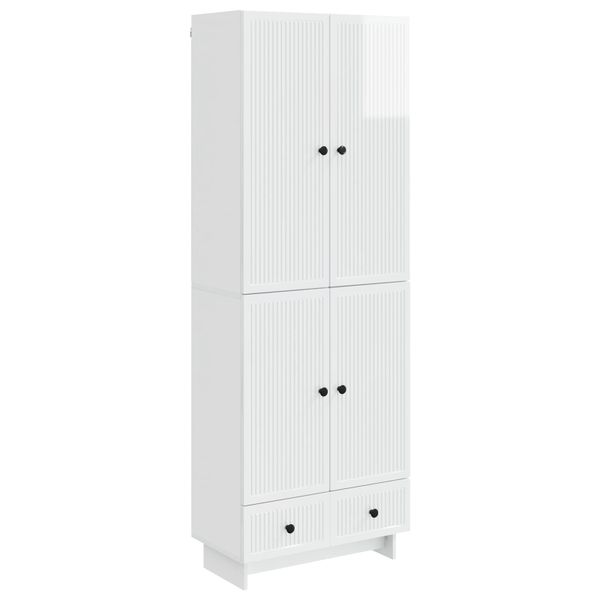 vidaXL Sada skríň 2 pcs Biela s vysokým leskom 66 x 34,5 x 95 cm