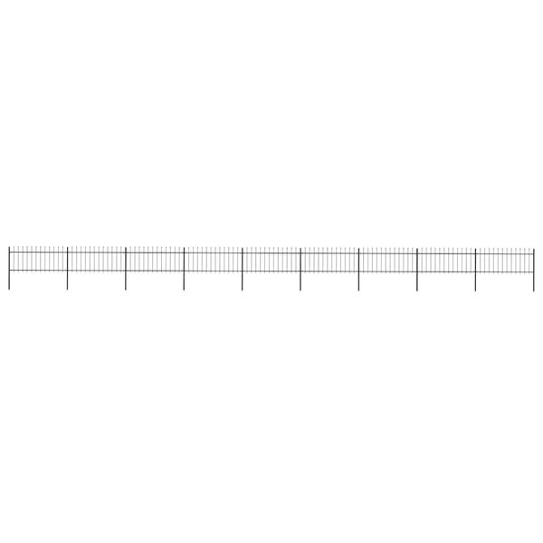 vidaXL Záhradný plot s vrchnou časťou z ocele 1603,5x80 cm čierny