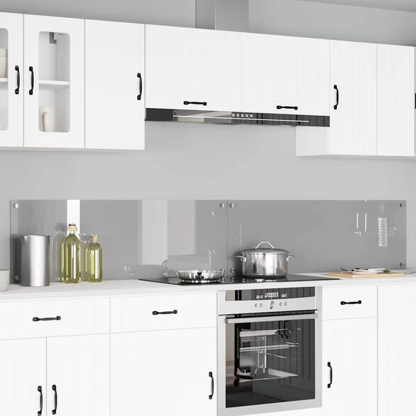 vidaXL Kuchynský obklad 2 pcs Svetlosivá 120 x 40 cm tvrdené sklo