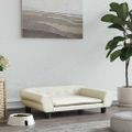 vidaXL Pelech pre psa krémový 70x48x22 cm zamat