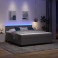vidaXL LED box s pružinami Svetlo šedá a biela 180 x 200 cm