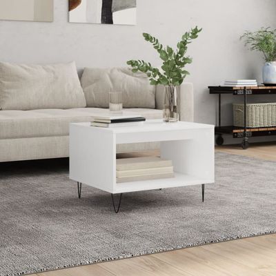 vidaXL Konferenčný stolík biely 60x50x40 cm kompozitné drevo