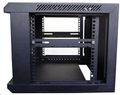 XtendLan 19" nástěnný rozvaděč 6U 600x450, nosnost 60 kg, skleněné kouřové dveře, svařovaný, černý
