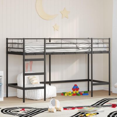 vidaXL Rám poschodovej postele pre deti Čierna 75 x 190 cm Oceľ