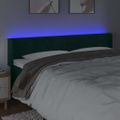 vidaXL Čelo postele s LED tmavozelené 183x16x78/88 cm zamat