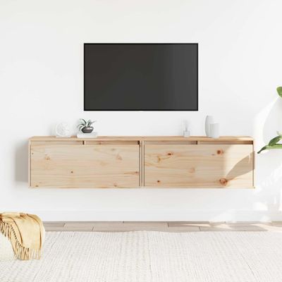 vidaXL Nástenné skrinky 2 ks 80x30x35 cm masívna borovica