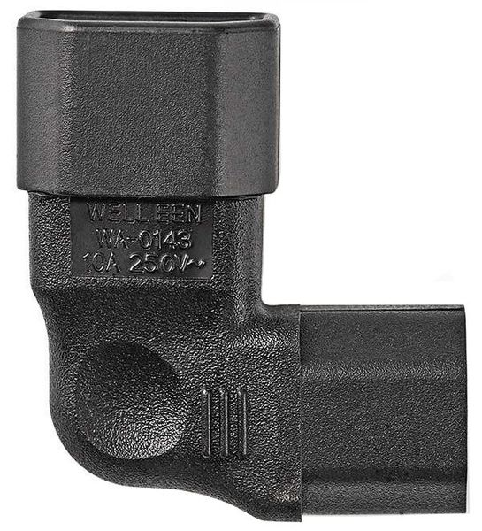 NEDIS napájací adaptér z IEC-320-C13 na IEC-320-C14/ uhlový ľavý/ čierny Adaptér, napájací, IEC-320-C13 na IEC-320-C14, uhlový ľavý, čierny