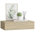 vidaXL Nástenná zásuvková polica dubová 40x23,5x10 cm MDF
