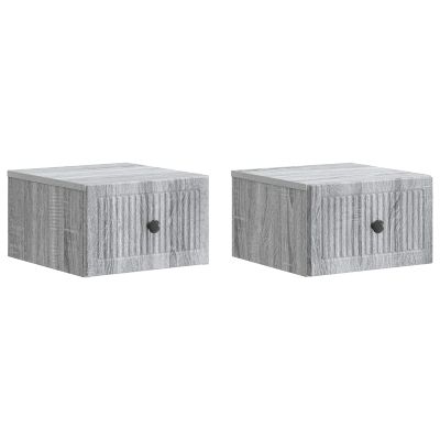 vidaXL Nástenná nočná skrinka 2 pcs Sivá sonoma 33 x 34,5 x 20 cm