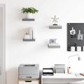 vidaXL Plávajúce nástenné police 4 ks, sivé 23x23,5x3,8 cm, MDF