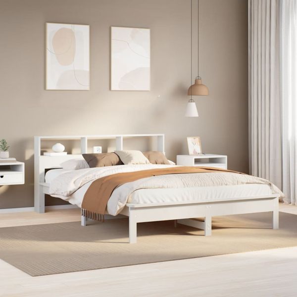 vidaXL Posteľ bez matraca biela 160x200 cm masívna borovica