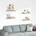vidaXL Plávajúce nástenné police 4 ks, dubové 60x23,5x3,8 cm, MDF