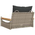 vidaXL Hojdacia lavica s vankúšmi sivá 63x62x40 cm polyratan
