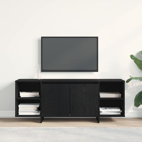 vidaXL TV skrinka 130 x 35 x 50 cm Čierny dub Kompozitné drevo