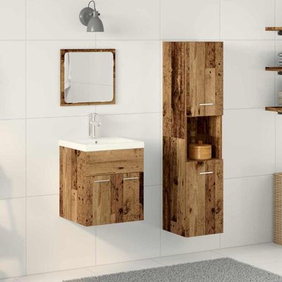 vidaXL Sada kúpeľňového nábytku 4 pcs Staré drevo Kompozitné drevo