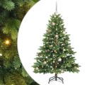vidaXL Umelý vianočný stromček s 150 LED-i Zelená 150 cm PE a PVC