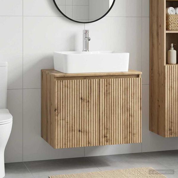 vidaXL Sada kúpeľňového nábytku Dub artisan Kompozitné drevo