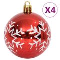 vidaXL 64-dielna sada vianočných ozdôb červená/biela