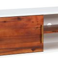 vidaXL TV skrinka 110x35x50 cm masívne akáciové drevo a MDF