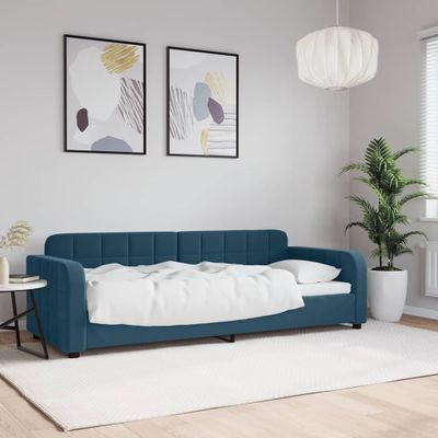 vidaXL Denná posteľ modrá 80x200 cm zamat