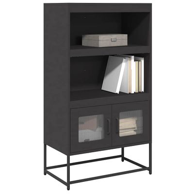vidaXL Highboard Black 68x39x123 cm Oceľ