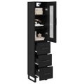 vidaXL Highboard Čierny dub 34,5 x 34 x 180 cm Kompozitné drevo