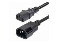 StarTech 4,5 m predlžovací kábel napájania, C14 na C13, 15A 250V, KEMA-KEUR - Predlžovacia šnúra - IEC 60320 C14 do power IEC 60320 C13 - AC 250 V - 15 A - 4,6 m - lisovaný - čierna