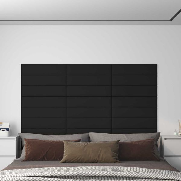 vidaXL Nástenný čelník 12 pcs 60 x 15 cm Čierna látka