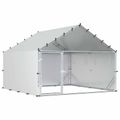 vidaXL Kurník so strechou Strieborná 200 x 200 x 150 cm