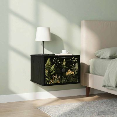 vidaXL Nástenná nočná skrinka RHENEN 2 ks Čierny dub 36 x 33 x 25 cm