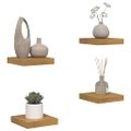 vidaXL Stenná polica Nástenná montáž 4 ks Béžová 23 x 23,5 x 3,8 cm