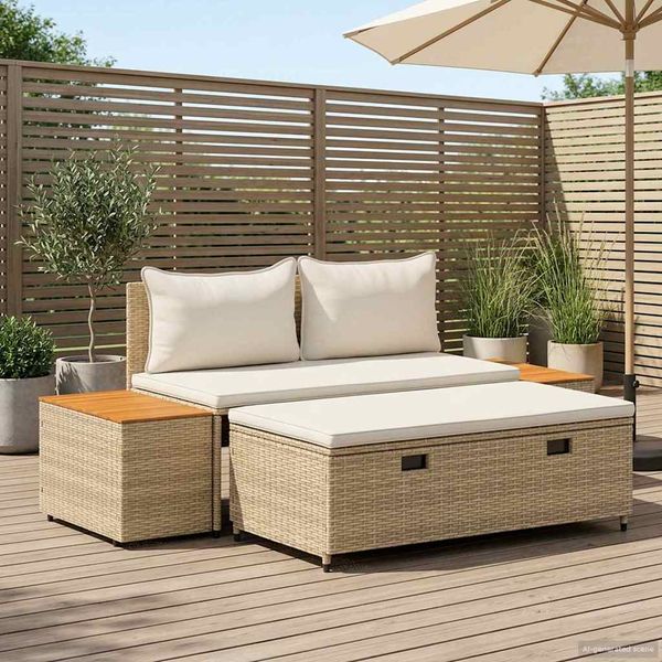vidaXL Záhradná súprava gaučov 4 -Seater 4 pcs 55 x 30 x 39 cm