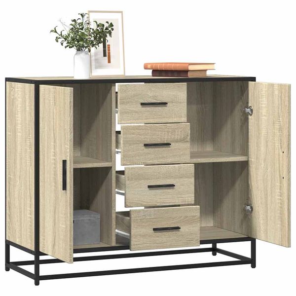 vidaXL Komoda dub sonoma 92x35x76 cm kompozitné drevo