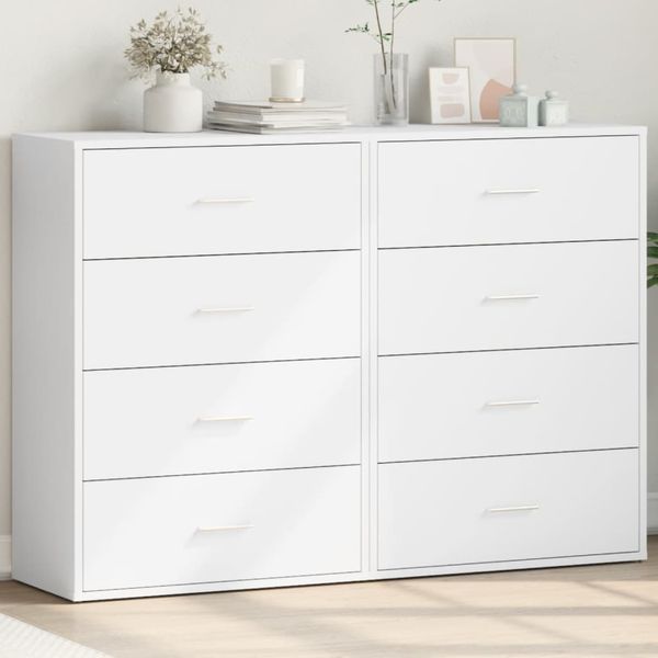 vidaXL Komody 2 ks biele 60x31x84 cm kompozitné drevo