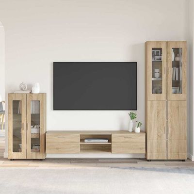 vidaXL Zostava TV skriniek FLORIN 3 pcs Sonoma dub Kompozitné drevo