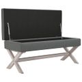 vidaXL Úložná taburetka tmavošedá 110x45x49 cm látka