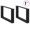 vidaXL Nohy konferenčného stolíka v tvare U, 2 ks, čierne, 70 x (30-31) cm, oceľové